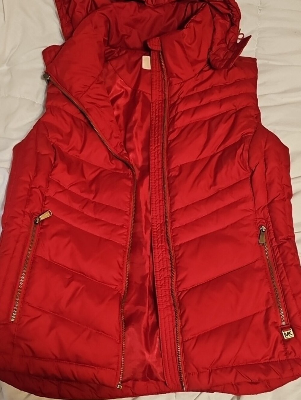 Michael Kors Red Quilted Puffer Vest